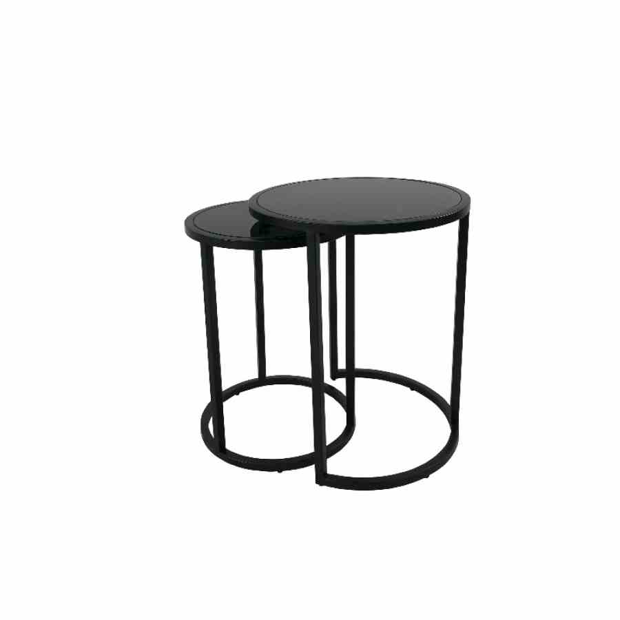 Bilde av Richmond sett av 2 bord sort metall / sort glass