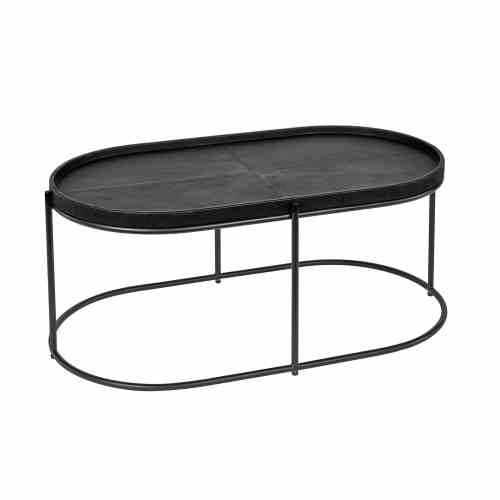 Bilde av Coffe table black frame Black leather