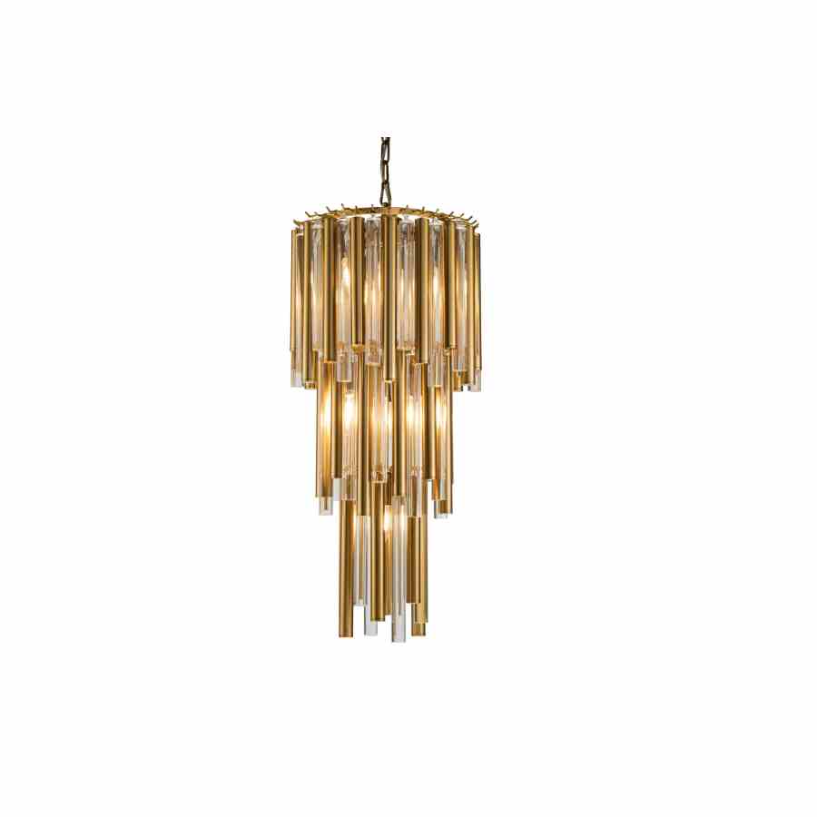 Bilde av Taklampe Macon gold metal and clear glass