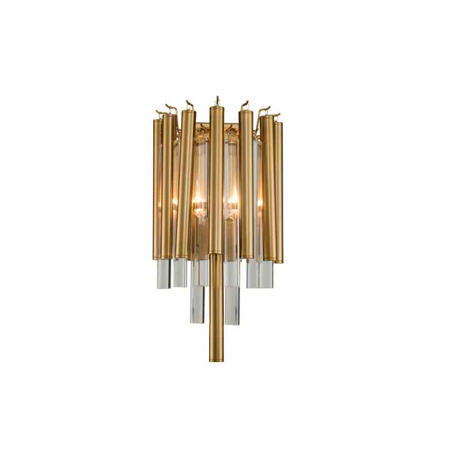 Bilde av Vegg lampe Macon gold metal and clear glass