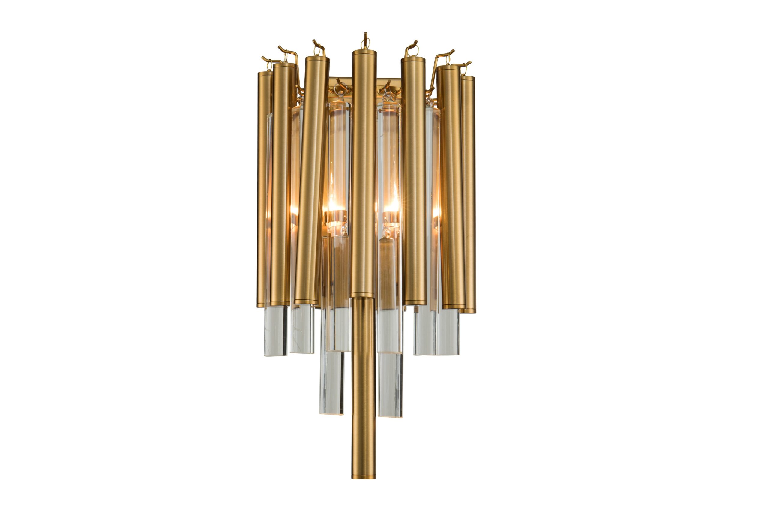 Bilde av Vegg lampe Macon gold metal and clear glass