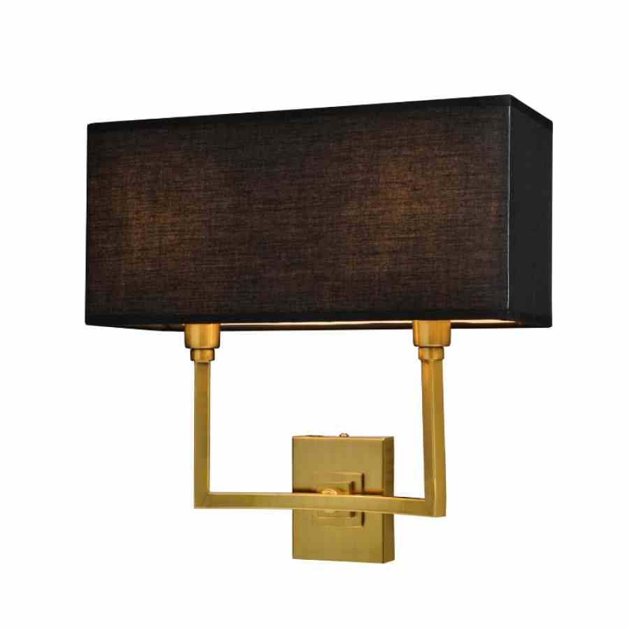 Bilde av Vegg lampe Kiev gull med sort skjerm