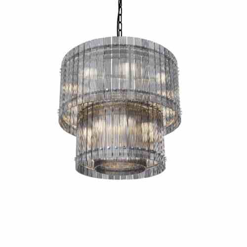 Bilde av Taklampe Baltimore Grey glass
