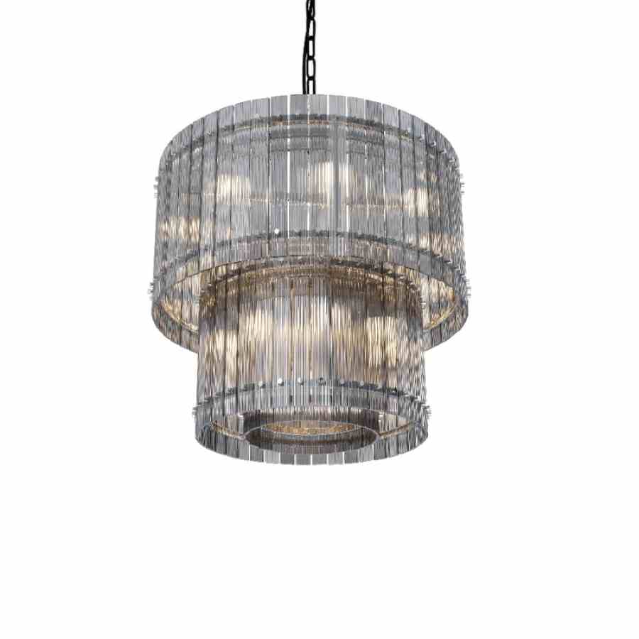 Bilde av Taklampe Baltimore Grey glass