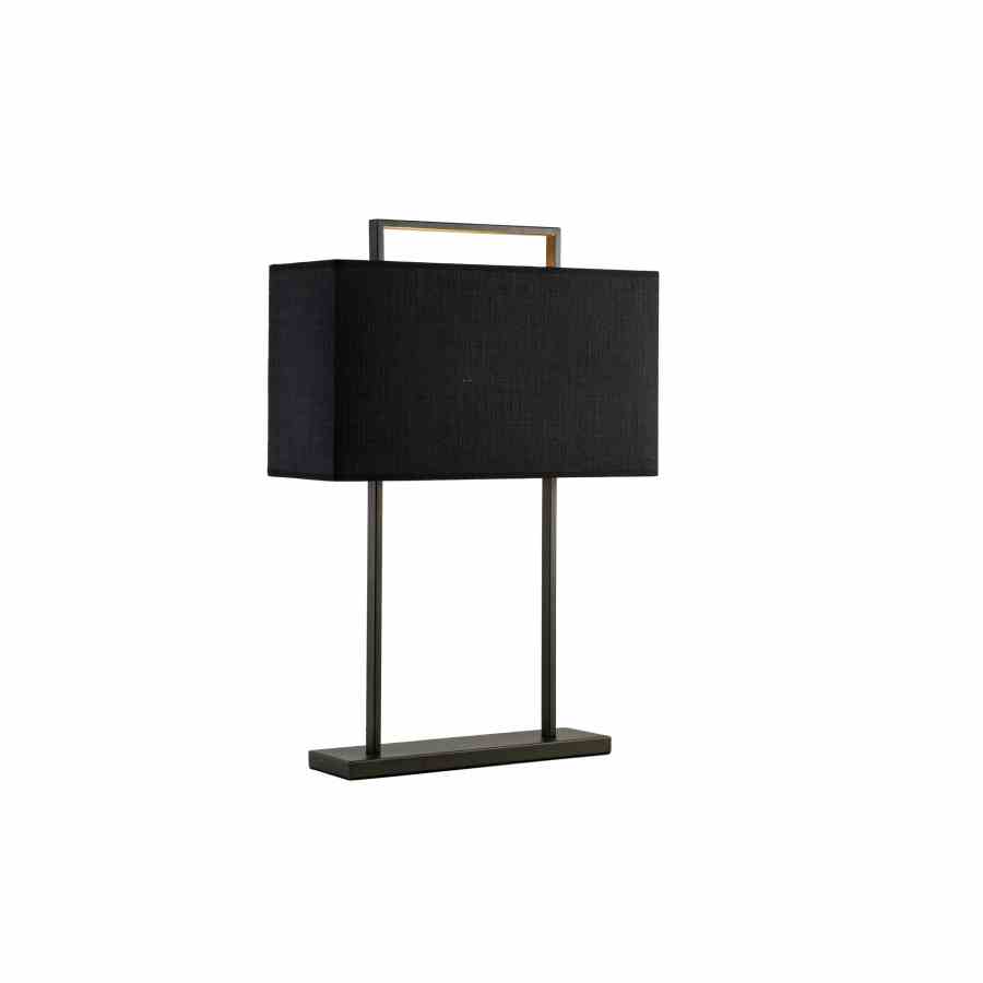 Bilde av Bordlampe Aruba Firkant 2 pinner Sort /Hvit lin skjerm