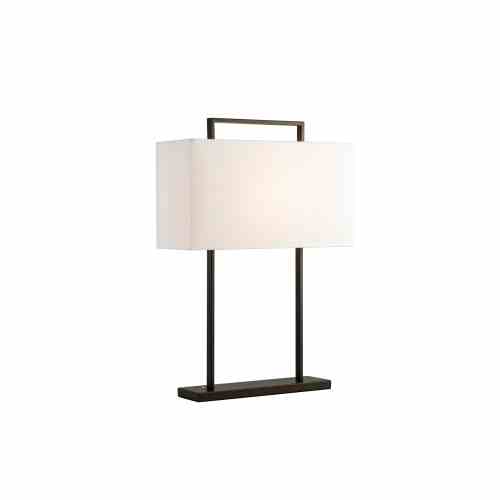 Bilde av Bordlampe Aruba Firkant 2 pinner Sort /Sort lin skjerm