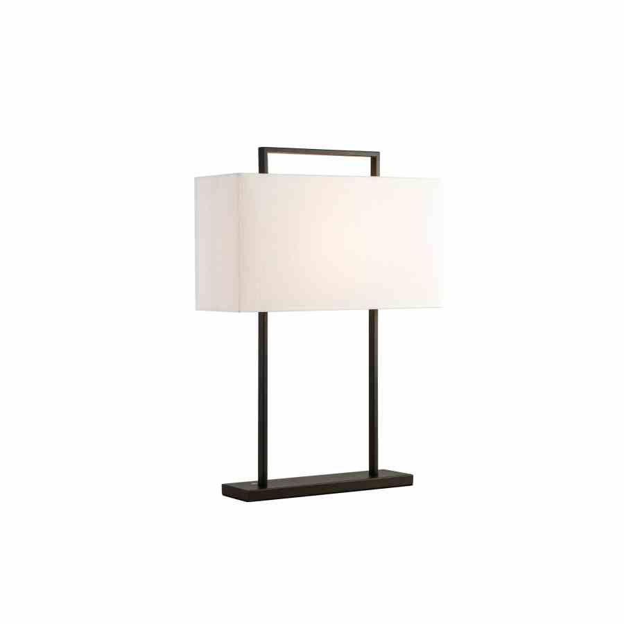 Bilde av Bordlampe Aruba Firkant 2 pinner Sort /Sort lin skjerm