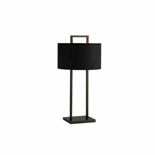 Bilde av Bordlampe Aruba Rund 2 pinner Sort /Sort lin skjerm