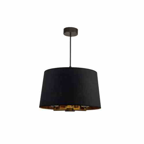 Bilde av Taklampe Aruba 5armer sort Sort lin skjerm pvc sort