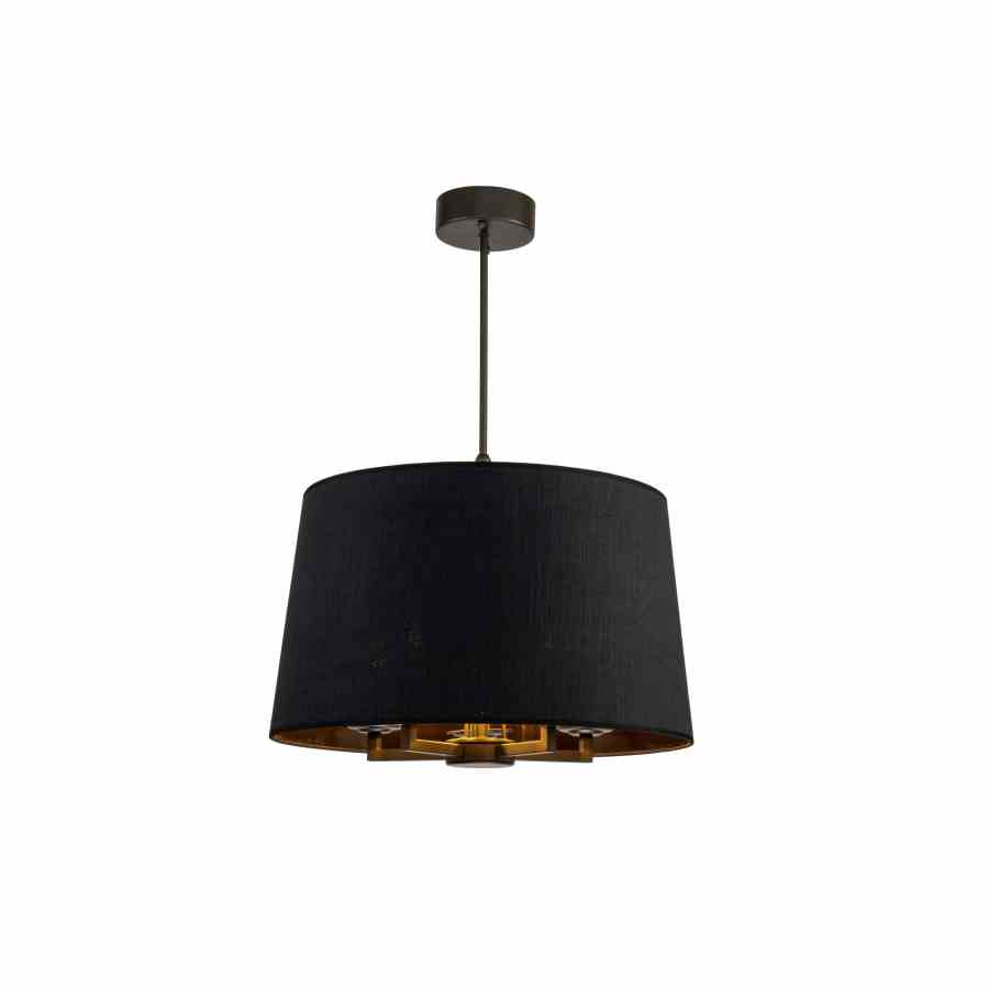 Bilde av Taklampe Aruba 5armer sort Sort lin skjerm pvc sort