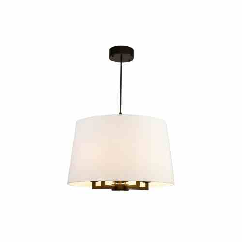 Bilde av Taklampe Aruba 5armer sort Hvit lin skjerm