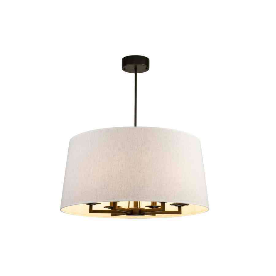 Bilde av Taklampe Aruba 6armer sort Sand lin skjerm