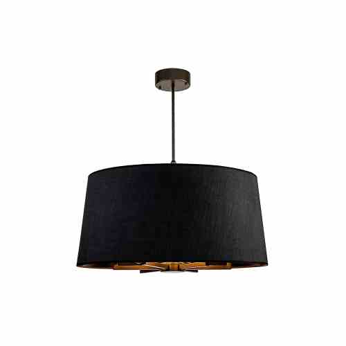 Bilde av Taklampe Aruba 6armer sort Sort lin skjerm pvc sort