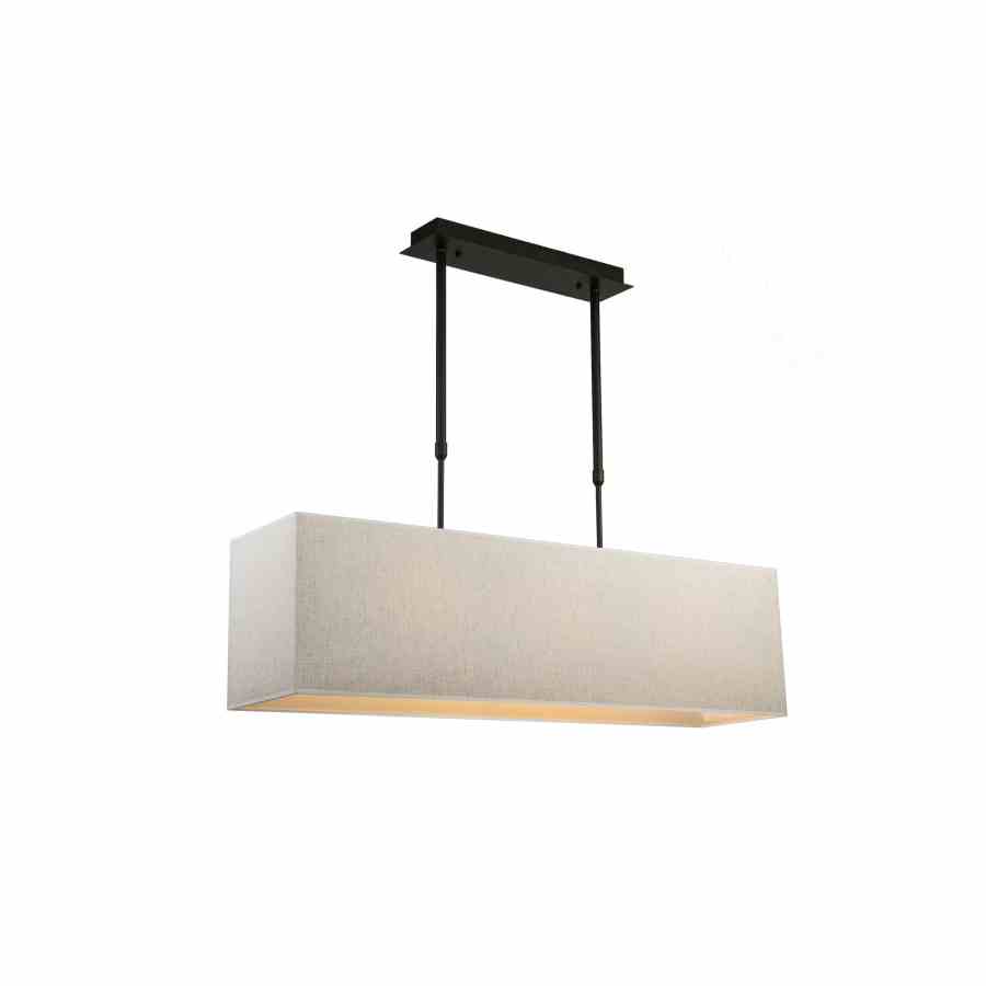 Bilde av Taklampe Aruba Firkant sort Sand lin skjerm