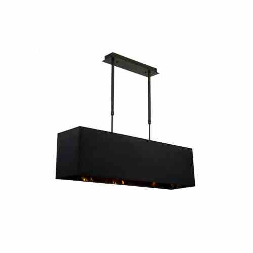 Bilde av Taklampe Aruba Firkant sort Sort lin skjerm