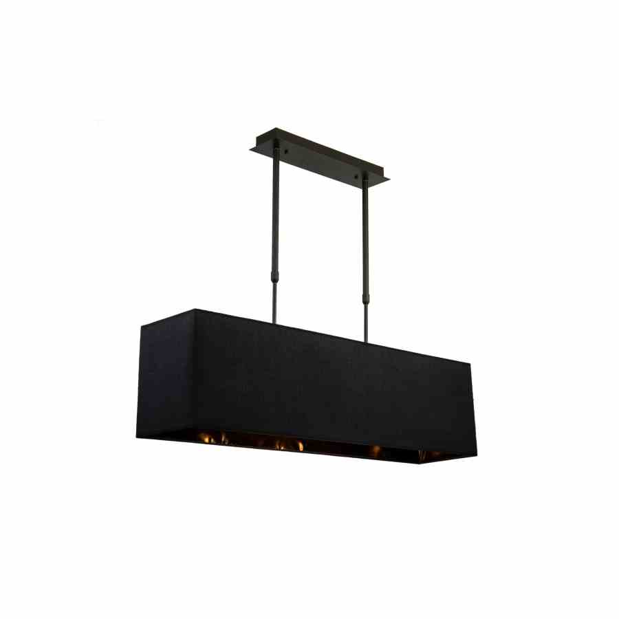 Bilde av Taklampe Aruba Firkant sort Sort lin skjerm