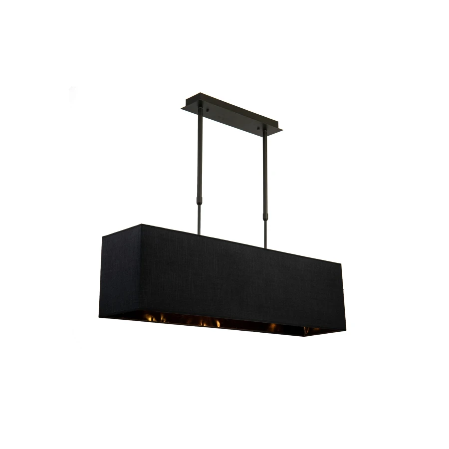 Bilde av Taklampe Aruba Firkant sort Sort lin skjerm