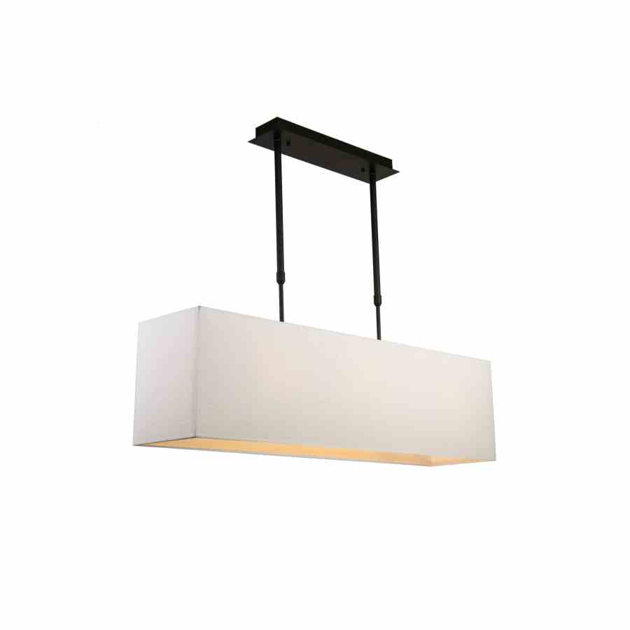 Bilde av Taklampe Aruba Firkant sort Hvit lin skjerm