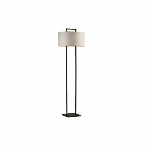 Bilde av Gulvlampe Aruba Rund 2 pinner sort Sand lin skjerm