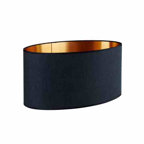 Bilde av Lampeskjerm oval sort lin/copper