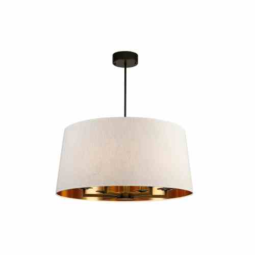 Bilde av Taklampe Aruba 6armer sort Sand lin skjerm copper pvc
