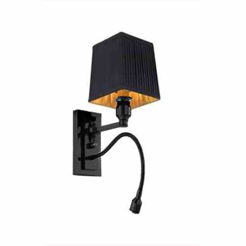Bilde av Vegg lampe Morgan Black/black skjerm+leselys