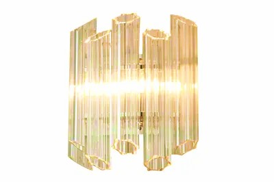 Bilde av Vegg lampe Praha cognac glass/chrome