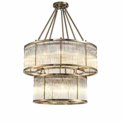 Bilde av Taklampe Clinton Dobbel Bronze clear glass