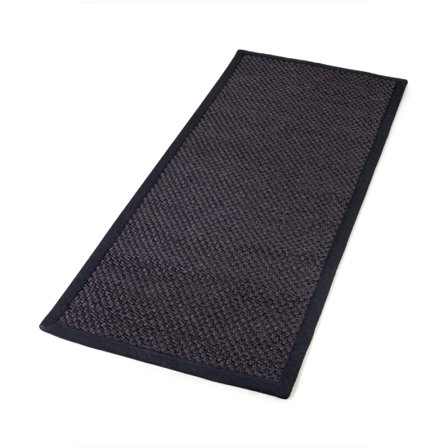 Bilde av Sisal teppe black 80x200cm med kanting