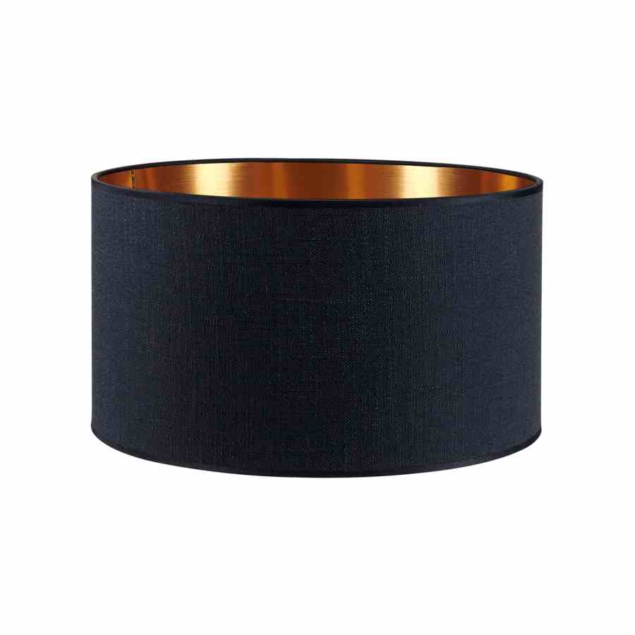 Bilde av Lampeskjerm lin Black / Copper