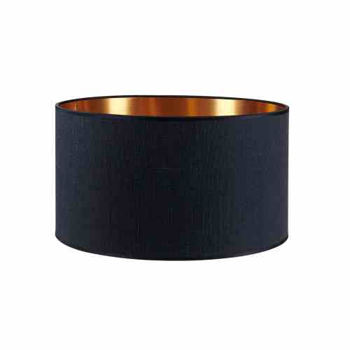 Bilde av Lampeskjerm lin Black / Copper