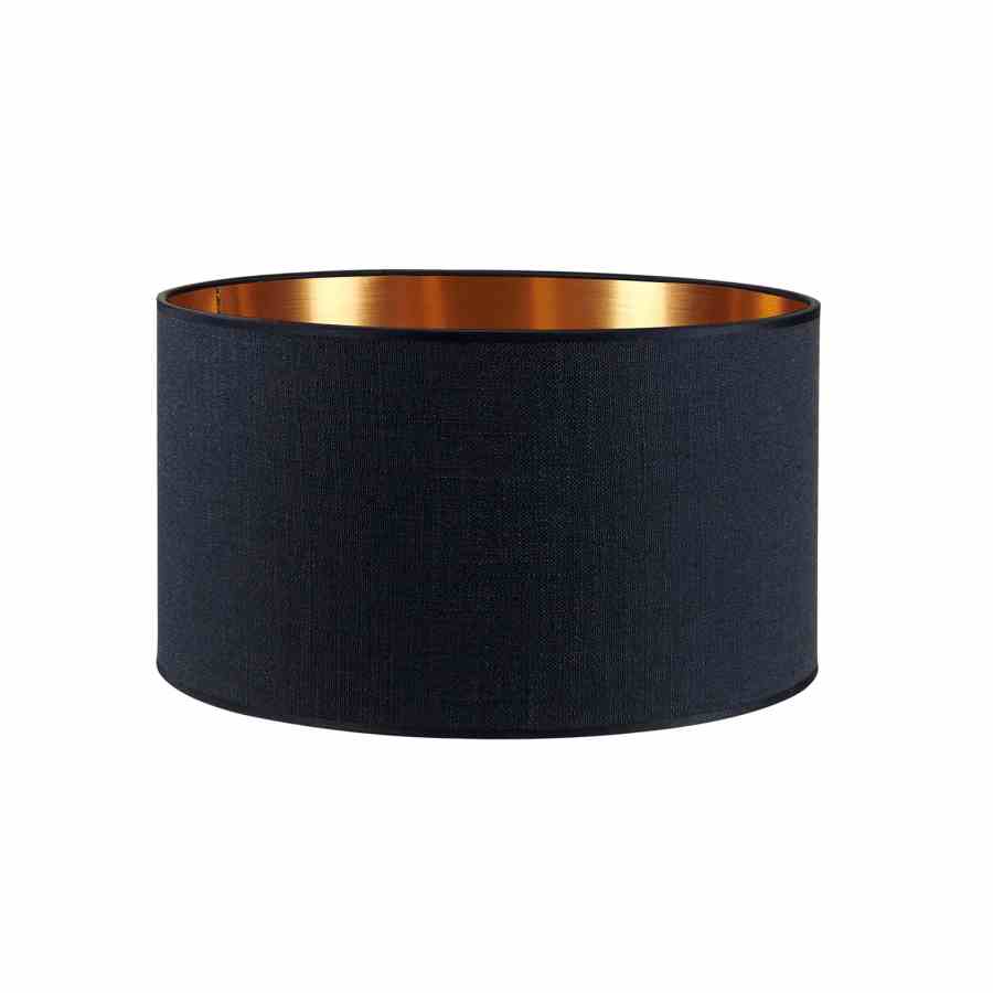 Bilde av Lampeskjerm lin Black / Copper