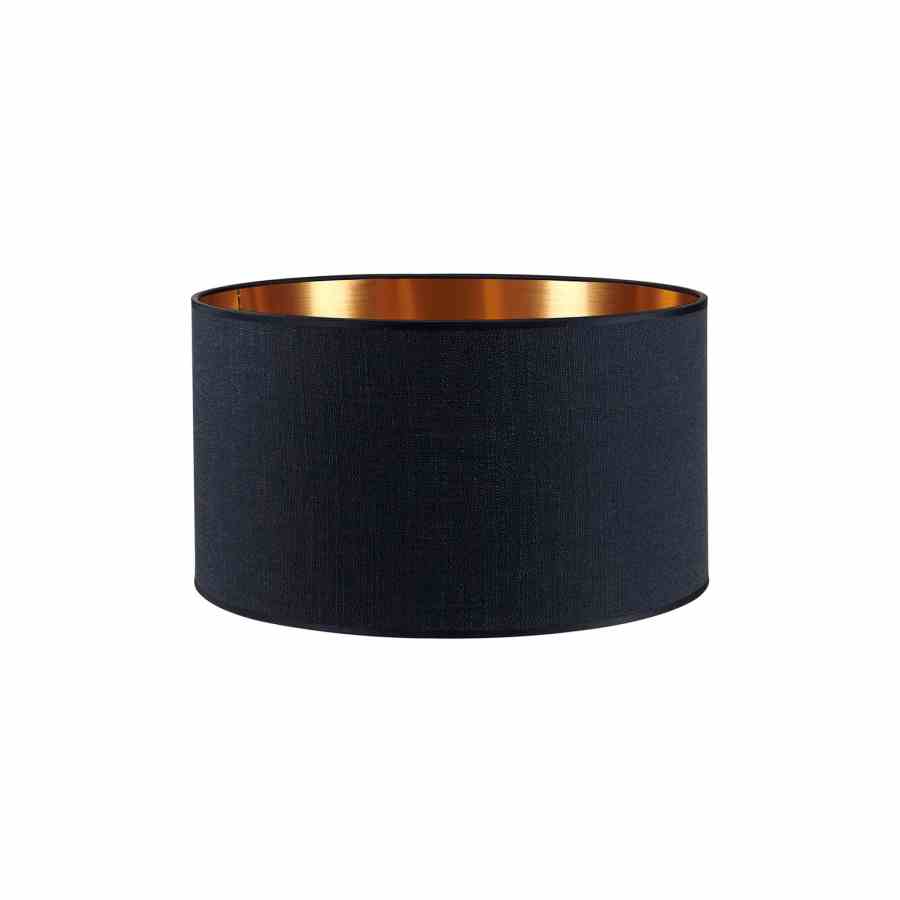 Bilde av Lampeskjerm lin Black / Copper