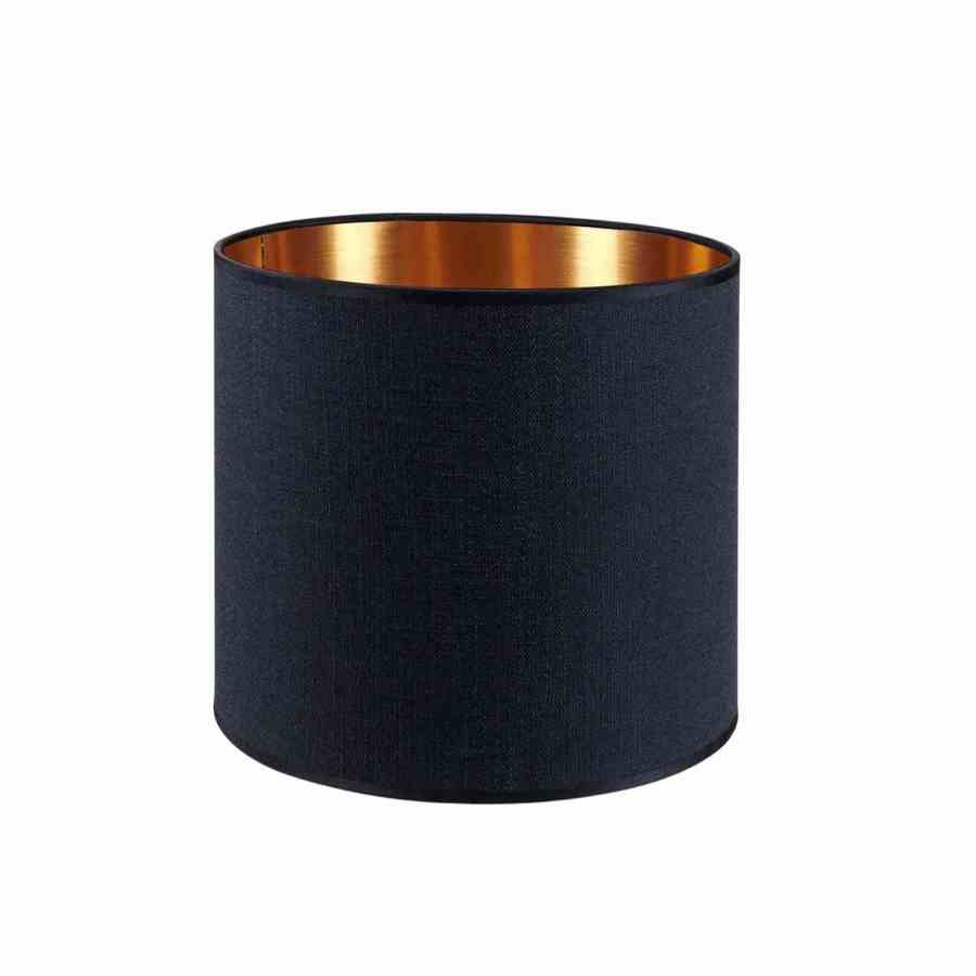 Bilde av Lampeskjerm lin Black / Copper
