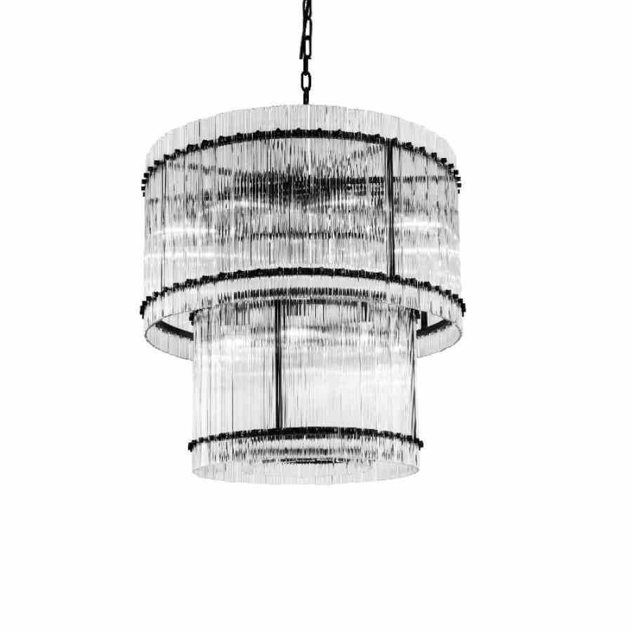 Bilde av Taklampe Baltimore Black Clear glass