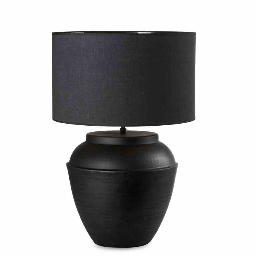 Bilde av Bordlampe Westchester Black Skjerm rund lin sort /