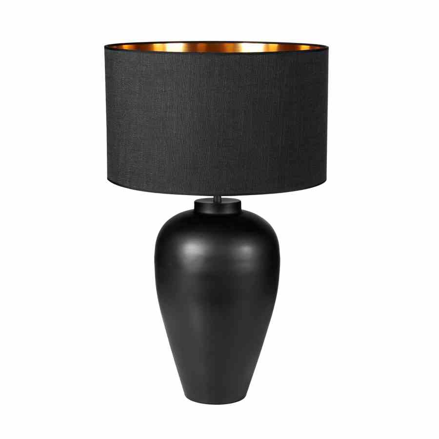 Bilde av Bordlampe Brandon Black Lampeskjerm lin Black/Copper