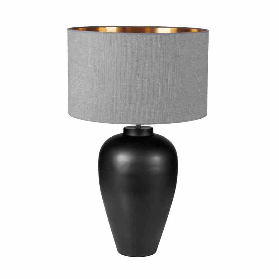 Bilde av Bordlampe Brandon Black Lampeskjerm lin Sober/Copper