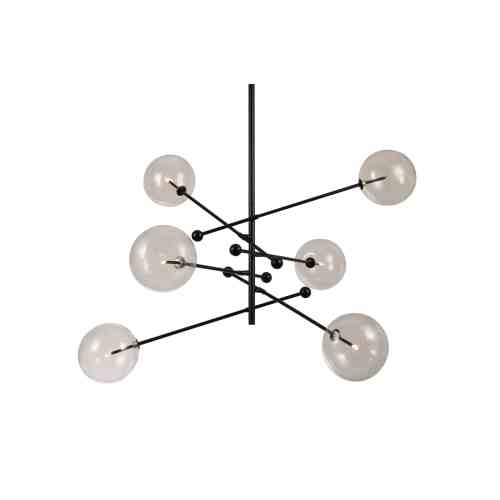 Bilde av Taklampe Hobart Black Clear glass