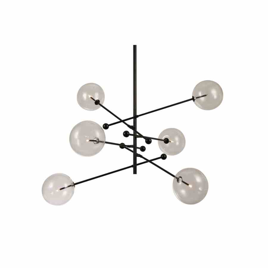 Bilde av Taklampe Hobart Black Clear glass