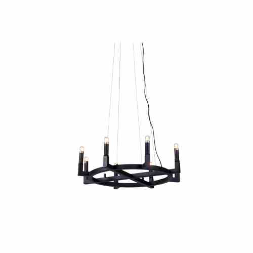 Bilde av Taklampe Mountain sort matt metall 8-lys