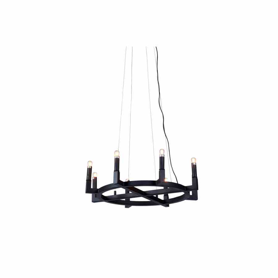 Bilde av Taklampe Mountain sort matt metall 8-lys