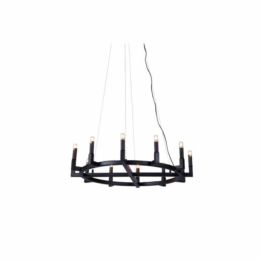 Bilde av Taklampe Mountain sort matt metall 12-lys