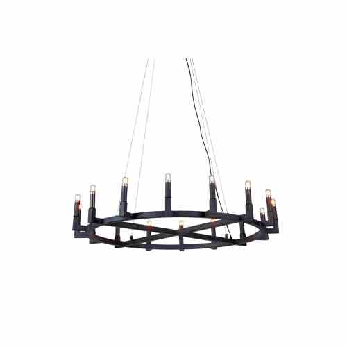 Bilde av Taklampe Mountain sort matt metall 16-lys