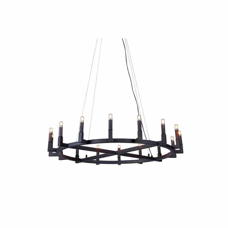 Bilde av Taklampe Mountain sort matt metall 16-lys