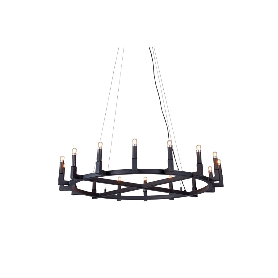 Bilde av Taklampe Mountain sort matt metall 16-lys