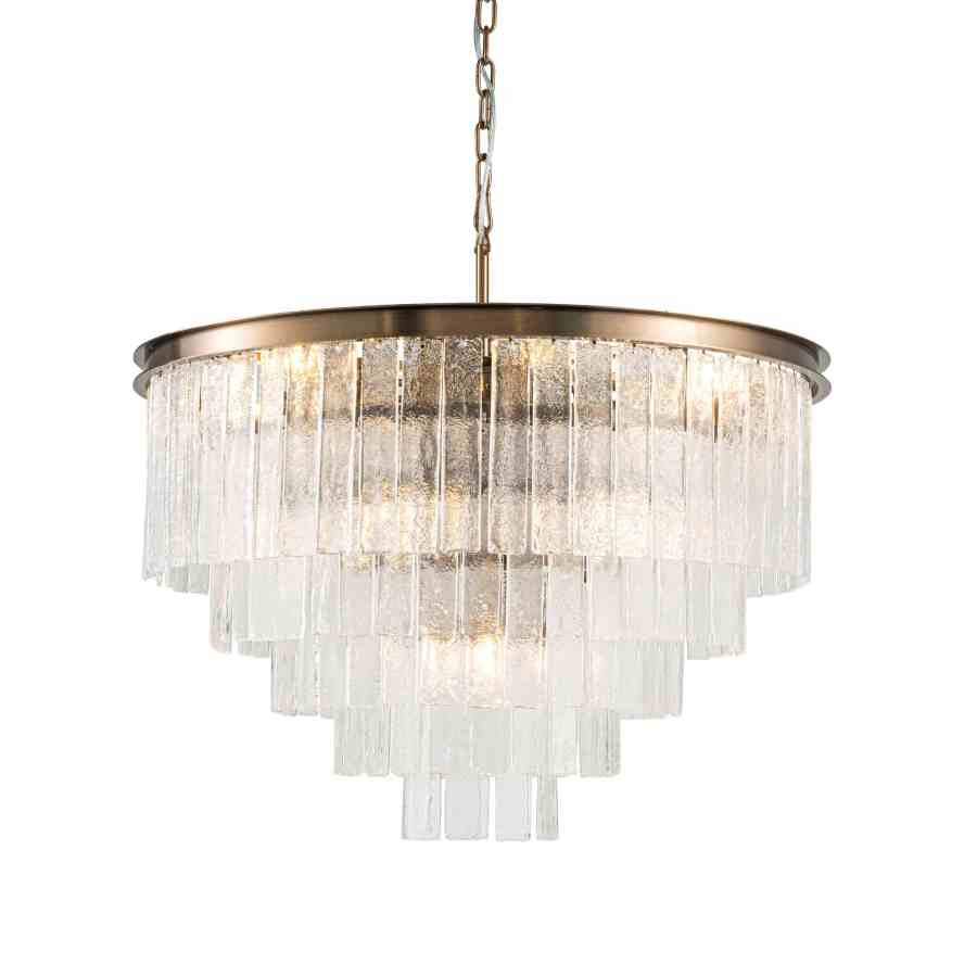 Bilde av Taklampe Bradford 10 lys clear crystal / Bronze