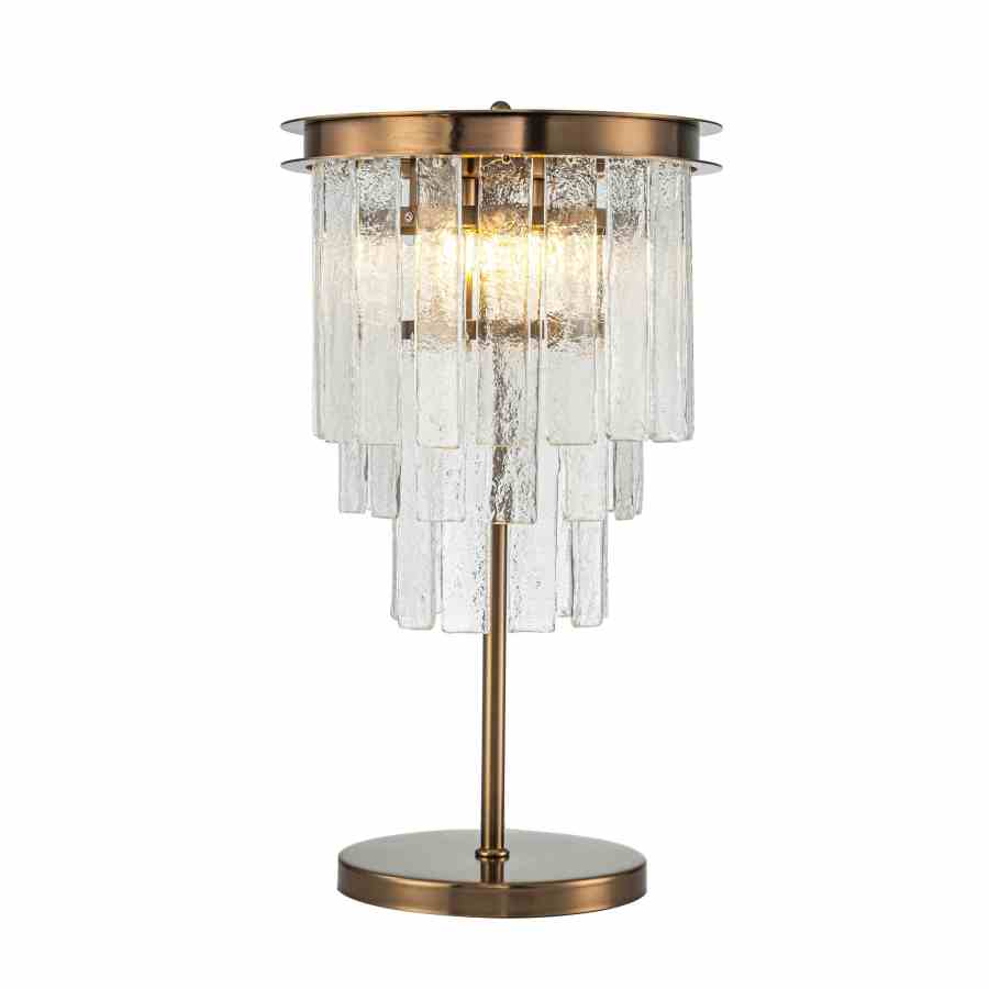 Bilde av Bordlampe Bradford 3 lys clear crystal / Bronze