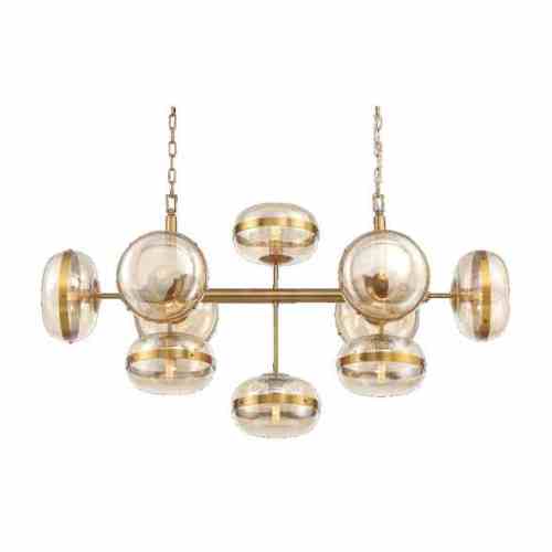 Bilde av Taklampe Nottingham 10 lys amber / Bronze