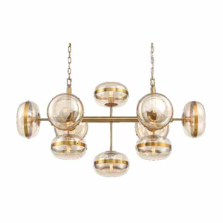 Bilde av Taklampe Nottingham 10 lys amber / Bronze
